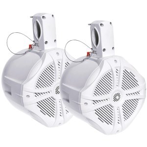 Power Acoustik MWT65W Marine 6.5" 500 Watt Wake Tower Speaker White (Pair)