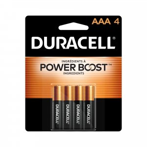 Duracell Coppertop AAA Batteries, 4 Count, 12-Year Shelf Life, Long-lasting