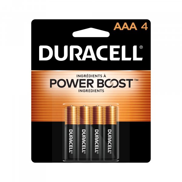 Duracell Coppertop AAA Batteries, 4 Count, 12-Year Shelf Life, Long-lasting