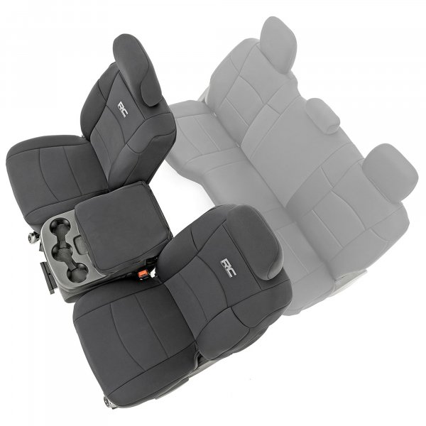 Rough Country Neoprene Front Seat Covers for Ram 2500 (2019-2024) with Bucket Seats - Waterproof & UV Resistant, Foam Padded, Front Seat Cover Set