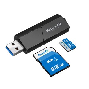 SmartQ USB 3.0 Dual Slot SD Card Reader – Fast SD & Micro SD Memory Card Reader for Camera, Photographer, Laptop, MacBook & Windows PC