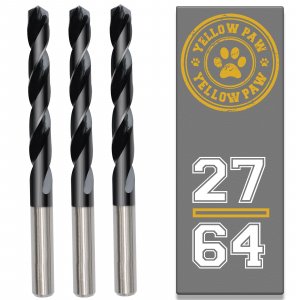 27/64 Inch Drill Bit (3 Pack) Industrial Grade M35 Cobalt Titanium Aluminum Nitrite - 27/64" Diameter & Total Length of 5-1/4" with Working Length of 3-1/2" Easily Drill Into Metal, Steel, & Aluminum