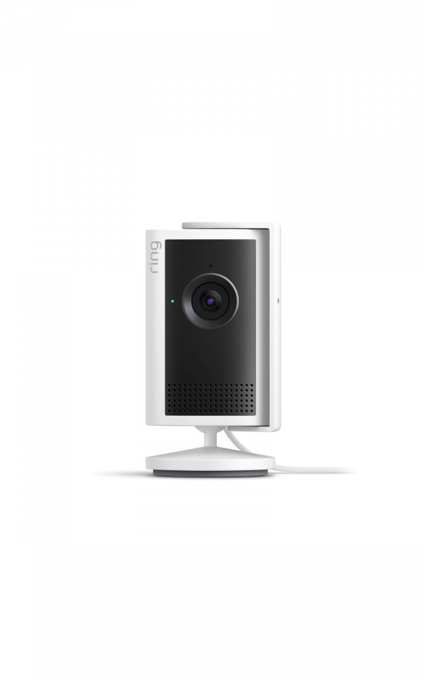 Ring Indoor Cam Plus (newest model), Home or business security, Retinal 2K for crisp, true-to-life video quality, 4x Enhanced Zoom, Low-Light Sight, White