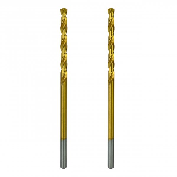 Greycore Tools 1/4 Inch x 6 Inch Cobalt Aircraft Extension Bit – 2 Pack M35 Cobalt Drill Bit, Industrial Titanium Coating – Drill Bits for Steel, Hard Metal, Cast Iron, Wood, Plastic (1/4" x 6")