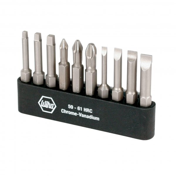 Wiha 74988 Slotted/Phillips/Square Power Bit Belt Pack – 10 Piece Set