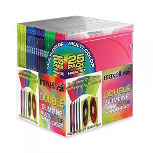 Maxell 190131OD Dual-Disc Jewel Cases, 25 Pack