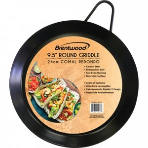 Brentwood Appliances BCM-24 Carbon Steel Non-Stick Round Comal Griddle (9.5")