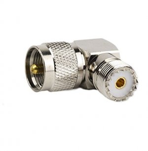DHT Electronics RF coaxial Coax Adapter UHF Male PL259 to Female so239 Right Angle