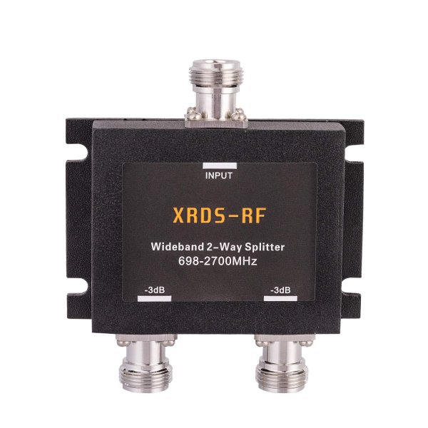 Wide-Band 2 Way Splitter-3dB N Type Female-50 Ohm Cellular Signal Splitter for 4G/LTE System by XRDS-RF (NOT for TV)