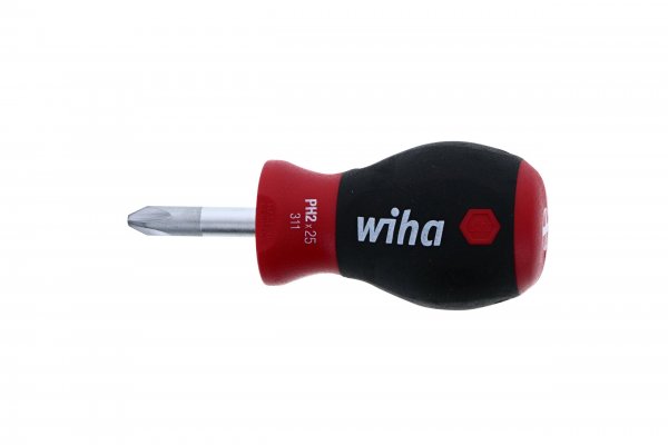 Wiha 31140 SoftFinish Phillips Stubby Screwdriver #2 x 25mm