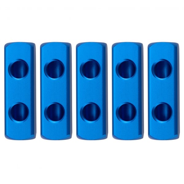 5PCS Air Manifold, 2 Way 5 Port Air Compressor Manifold, Aluminum Air Hose Inline Manifold Block Splitter, Pneumatic Manifold Air Distribution Block, NPT 1/4 Inch Supply Port, NPT 1/4 Inch Output Port