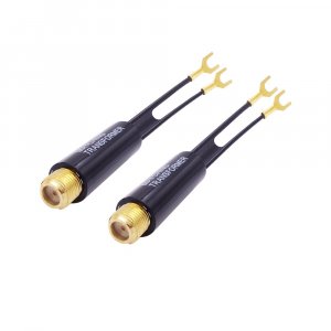 Fancasee 2-Pack Gold Plated 75 Ohm to 300 Ohm UHF/VHF/FM Matching Transformer Converter Adapter with F Type Female Plug Jack Coax Coaxial Connector for TV Satellite Aerial FM AM Antenna