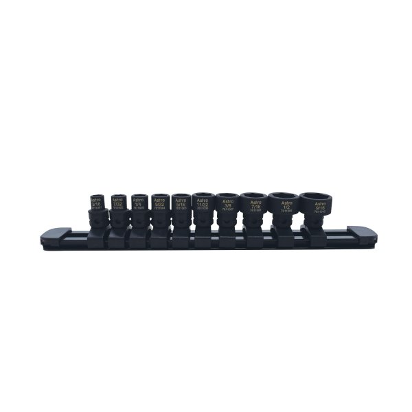 Astro Tools 78110 10-Piece 1/4" Drive Low Profile Nano Impact Sockets - SAE