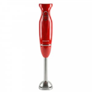 OVENTE Immersion Hand Blender, 300W Electric Handheld Stick Mixer with 2 Mixing Speeds and Stainless Steel Blades for Smoothies, Purees & Baby Food, Red HS560R