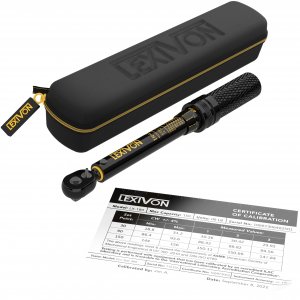 LEXIVON Inch Pound Torque Wrench 1/4-Inch Dr. | 72-Tooth Gear Dual-Direction Click Type | Micro-Adjustment 10~150 in-lb (1.1~16.9 Nm) | Zippered Protective Case (LX-180)