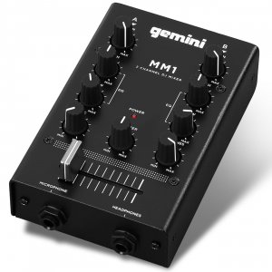 Gemini MM1 2-Channel Analog Mini DJ Audio Mixer