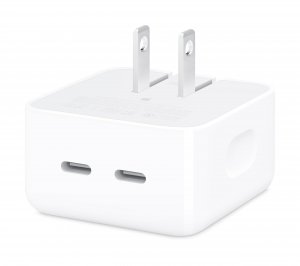 Apple 35W Dual USB-C Port Compact Power Adapter: Fast and Convenient Charging, Type C Wall Charger