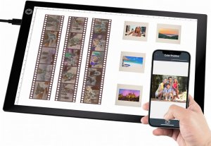 Slide Viewer Light Box A4, Ultra-Thin LED Light Pad for Film Negatives & Slides, 3-Level Adjustable Brightness Slide Scanner Light Table for Old Photos Viewing & Digitizing, USB Powered