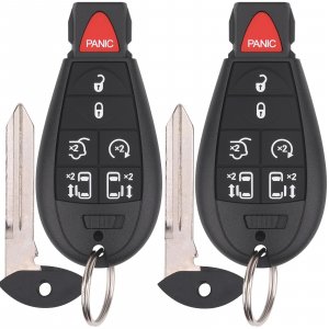 Vurkcy Key Fob Entry Remote Control Key Compatible with 2008-2016 Chrysler Town and Country, 2008-2020 Dodge Grand Caravan, Replacement for M3N5WY783X IYZ-C01C, 7 Button (Pack of 2)