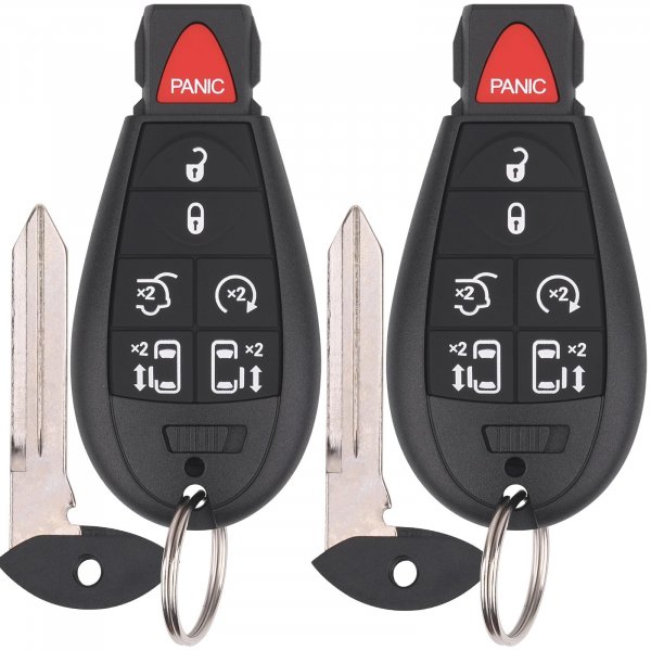 Vurkcy Key Fob Entry Remote Control Key Compatible with 2008-2016 Chrysler Town and Country, 2008-2020 Dodge Grand Caravan, Replacement for M3N5WY783X IYZ-C01C, 7 Button (Pack of 2)