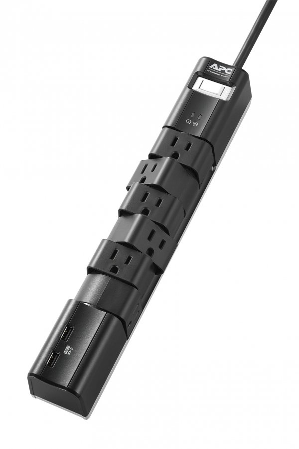 APC PE66 6-Outlet SurgeArrest® Surge Protector, 6ft Cord (Black)