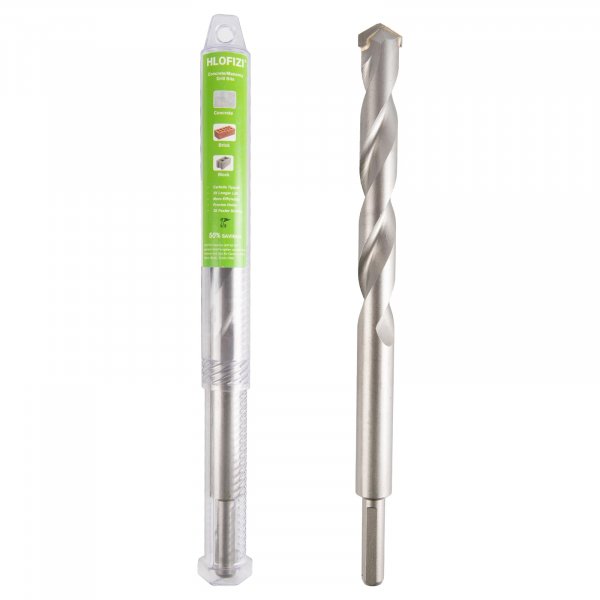HLOFIZI 7/8" x 12" Masonry Drill Bits 7/8 inch Concrete Hammer Drill Bits Carbide Tipped, for Cement, Brick, Stone, 3-Flat Shank