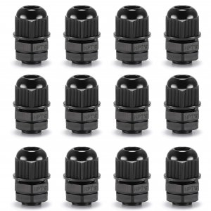 QILIPSU 12pcs 1/4" NPT Cable Gland Waterproof IP68 Nylon Cable Pass Through Cord Grip Connector Strain Relief Wire Grommet