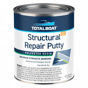 TotalBoat Polyester Structural Repair Putty - Marine Grade Long Strand Fiber Fiberglass Reinforced Filler for Boat and Automotive Repair (Quart Kit)