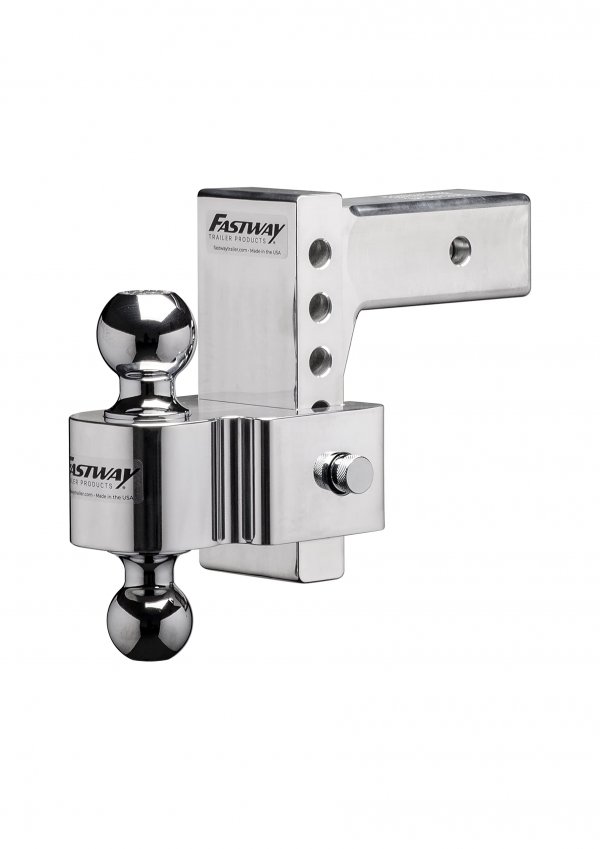 Fastway Flash 42-00-2625 E Series HD Adjustable Aluminum Ball Mount with 6 Inch Drop, 2.5 Inch Shank, and Chrome Plated Balls