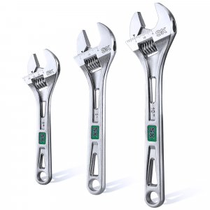 SK 3-Piece Adjustable Wrench Set, 6-Inch, 8-Inch, 10-Inch, Cr-V Steel, SAE & Metric Scales