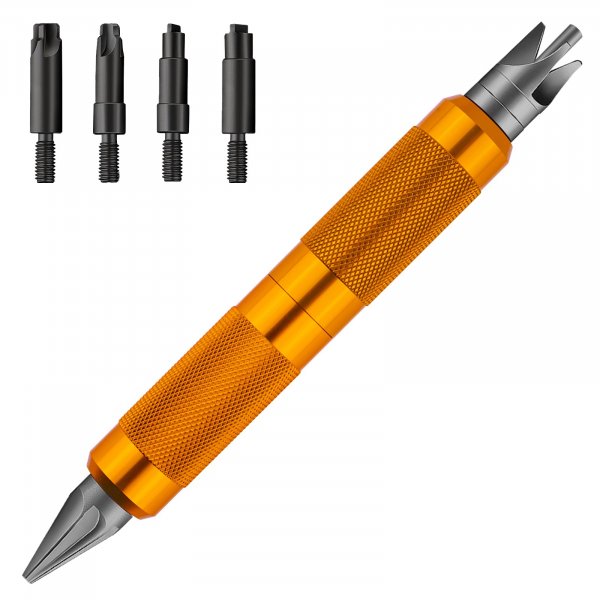 Ludex Case Prep Multi-Tool for Case Trimmer, Crafting Case Pocket Cleaner, Reamer and Chamfer Deburring Tools -Reloading Tool for .17 to .45 Caliber (orange color)