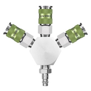 Flexzilla A86666FZ Pro High Flow 3-Way Manifold 3/8" NPT Couplers & Plug