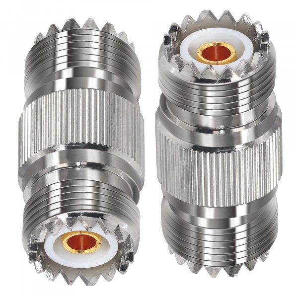 TUOLNK 2PCS SO239 Coax Connector UHF Female Coupler Gender Changers, PL259 Female to Female Barrel Coaxial Adapter Accessories for CB Radio, Antenna Cable