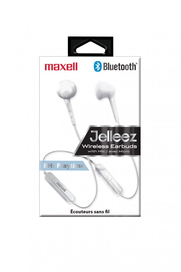 Maxell 198019 Jelleez Bluetooth Wireless Earbuds (White)