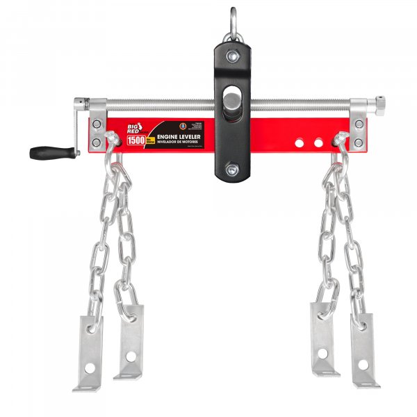 Big RED Engine Hoist Shop Crane Accessory, Steel 3 Position 3/4 Ton (1500 lbs) Engine Load Leveler with Long Adjustable Handle