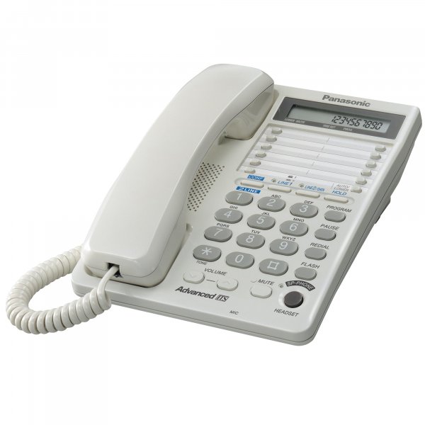 Panasonic KX-TS208W 2-Line Feature Phone with LCD White