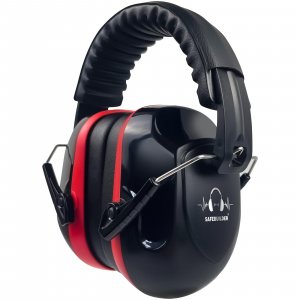 SAFEBUILDER Safety Ear Muffs SNR 33dB Noise Reduction Earmuffs Adults Sound Proof For Sleeping Outdoor Working Shooting Industrial (1, 1-Black Combine Red)