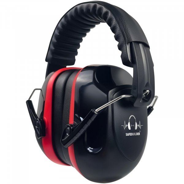 SAFEBUILDER Safety Ear Muffs SNR 33dB Noise Reduction Earmuffs Adults Sound Proof For Sleeping Outdoor Working Shooting Industrial (1, 1-Black Combine Red)