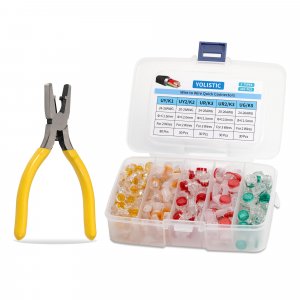 YOLISTIC (Pack of 221) Wire Connectors Assortment Kit include UY / K1, UY2 / K2, UR / K3, UR2 / K3, and UG / K5 Wire Butt Splice with Crimping Pliers