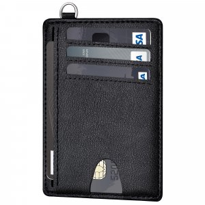 Mayski Slim Wallet, Credit Card Holder for Women, Minimalist Front Pocket RFID Blocking Card Cases, Small Wallet Women Men(Grain Black)