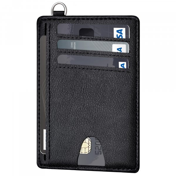Mayski Slim Wallet, Credit Card Holder for Women, Minimalist Front Pocket RFID Blocking Card Cases, Small Wallet Women Men(Grain Black)