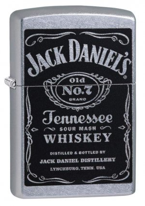 Zippo 24779 Windproof Lighter Jack Daniels Label, Street Chrome Finish