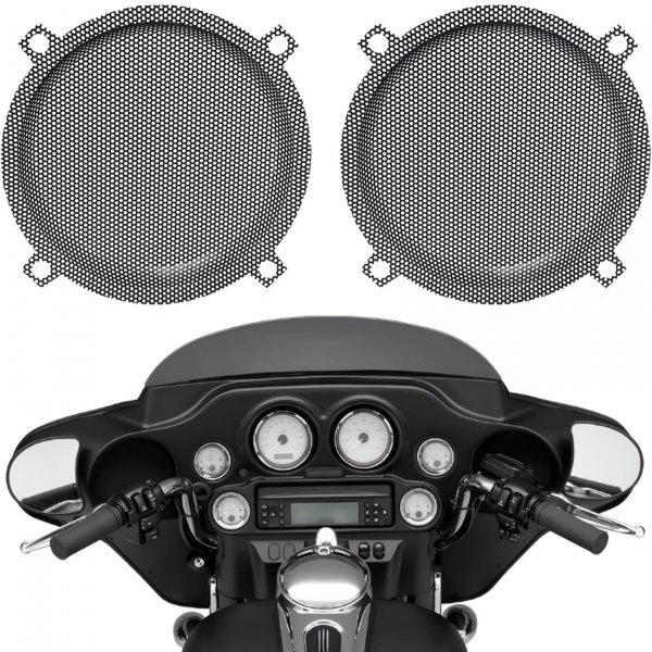 AC-MTORC 1996-2013 5.25" Batwing Fairing Mesh Speaker Grills Cover for Harley Touring Electra Glide Street Glide Trike Tri Glide Ultra Limited