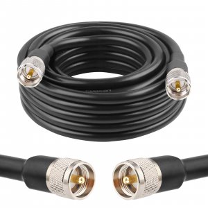 MOOKEERF PL259 UHF Cable 25ft, KMR400 PL259 Male to Male Coaxial Cable Low Loss CB Coax Cable for HAM Radio, VHF Radio, SWR Meter, Antenna Analy