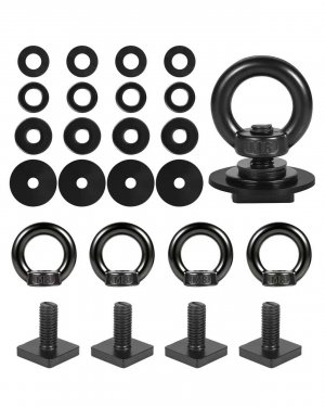T Track Mount Tie Down Anchor for Roof Rack, M8 Heavy Duty Ring Shaped Eye Bolt, Stainless Steel T Bolt Eye Nut Tie Down Rings for Holding Bungee Cord, Ropes, Hooks