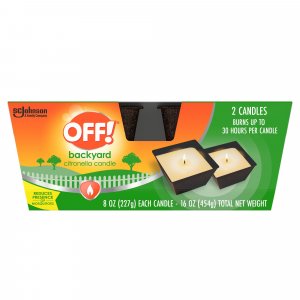 OFF! Backyard Citronella Scented Candle, Ambiance Enhancing Centerpiece, Burns for up to 25 Hours, 8 oz (Pack of 2)
