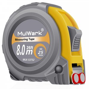 MulWark 25ft Metric Tape Measure, Measuring Tape Retractable, Easy Read Measurement Tape Both-Side Metal Blade, Magnetic Hook & Shockproof Case for Construction, Carpenter, Architect, Woodworking