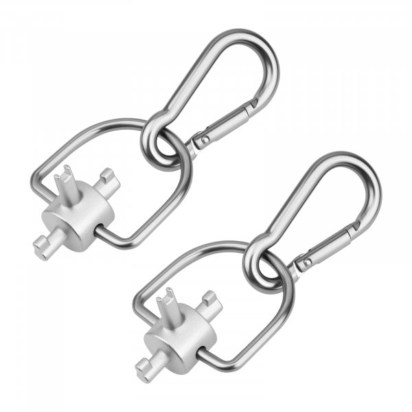 Aecsze 2 Pack HVAC Tools Locking Cap Key for R410A R22 Refrigerant, 3-in-1 Valve Core Removal Tool, Multi-Function HVAC Refrigerant Service Key for AC; Equipment Repair, Tamper-Resistant