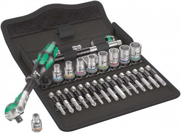 Wera 05004019001 8100 SA9 1/4" Drive Metal-Speed Ratchet & Socket Set 28pc