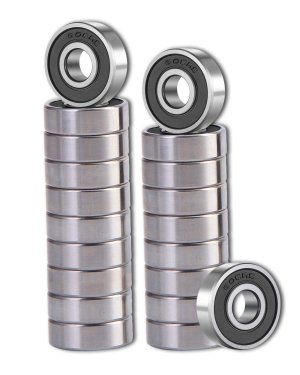 SHKI 20 Pcs 608 2RS Ball Bearings – Bearing Steel and Double Rubber Sealed Miniature Deep Groove Ball Bearings (8mm x 22mm x 7mm) (608 2RS)